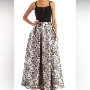 Size 18 Black & Silver Prom Homecoming Pageant Formal Gown Dress W/ Pockets NWT